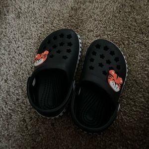 Crocs size 4 blue and orange